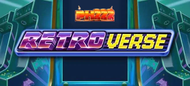 RetroVerse slot game interface na may neon arcade theme